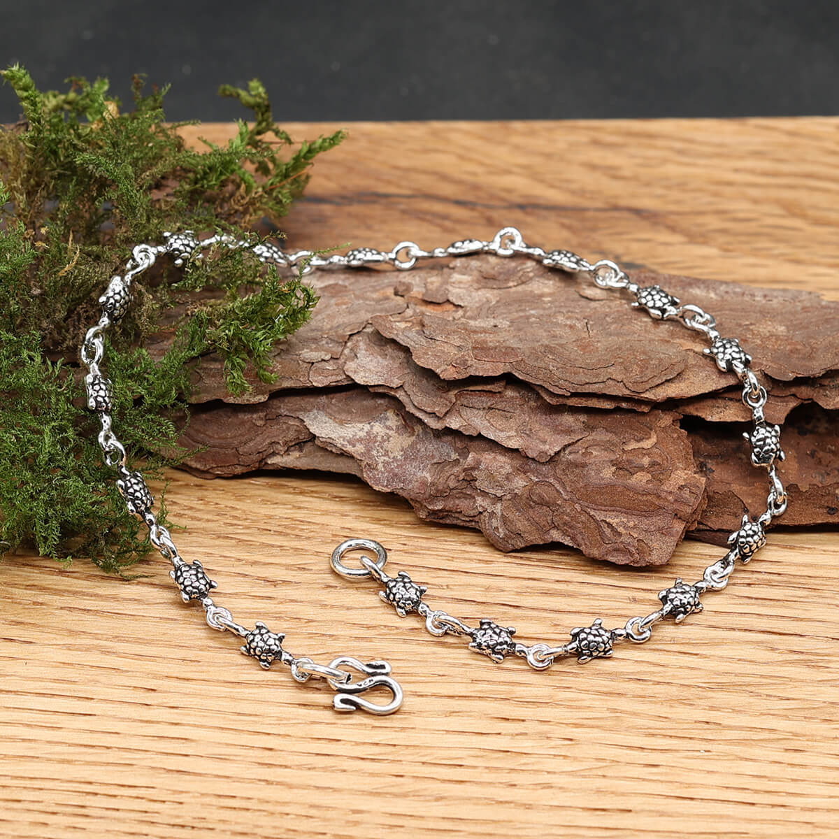 Schildkröe Fußkettchen Kristalle 925 Silber Fuß Schmuck