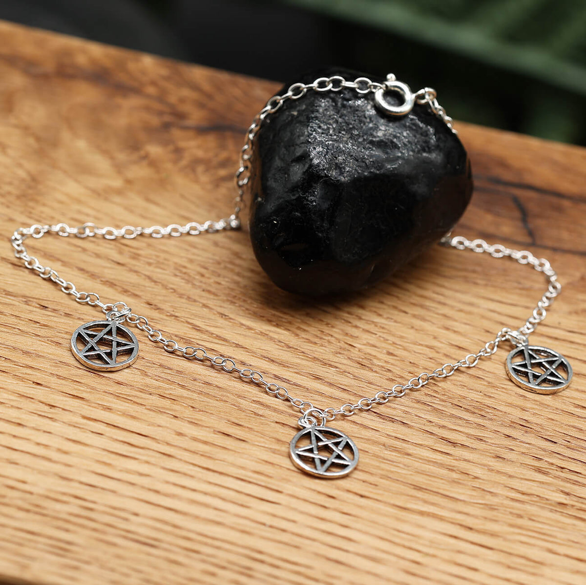 Silber Fusskettchen Sommer Schmuck Pentagramm