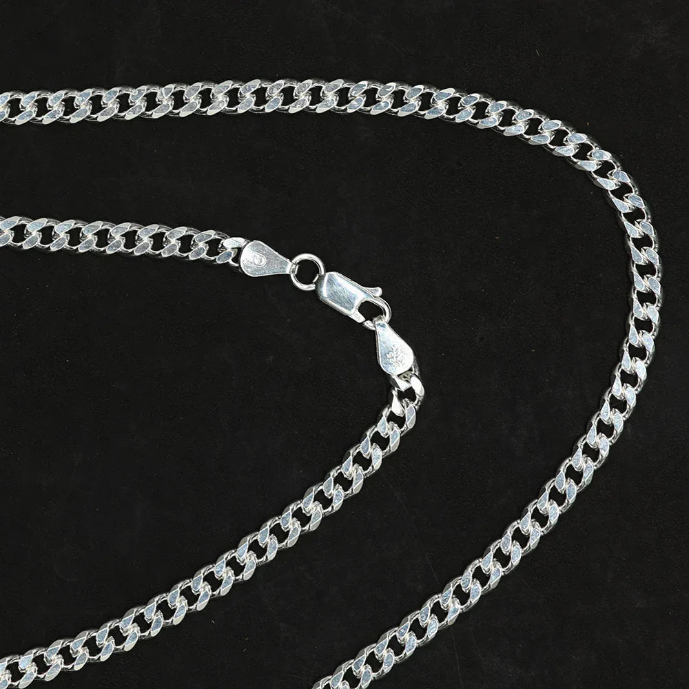 Silberkette Herren Panzerkette 5mm edle Halskette Juweliersqualität Made in Italy