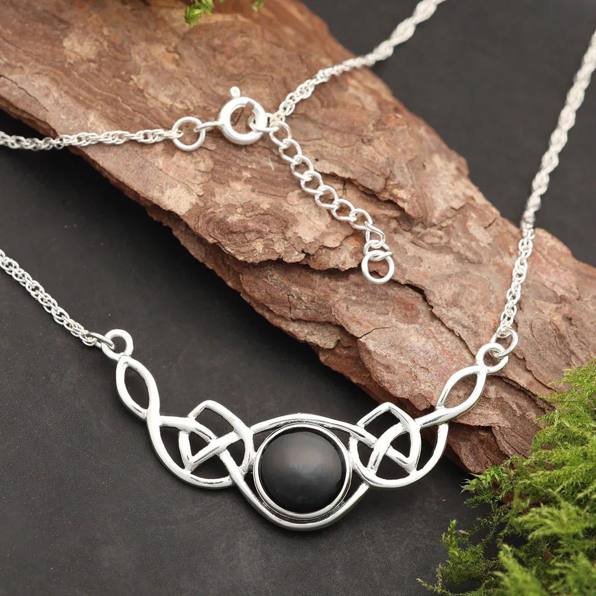 Onyx Collier Keltisch Halskette Silber Schmuck