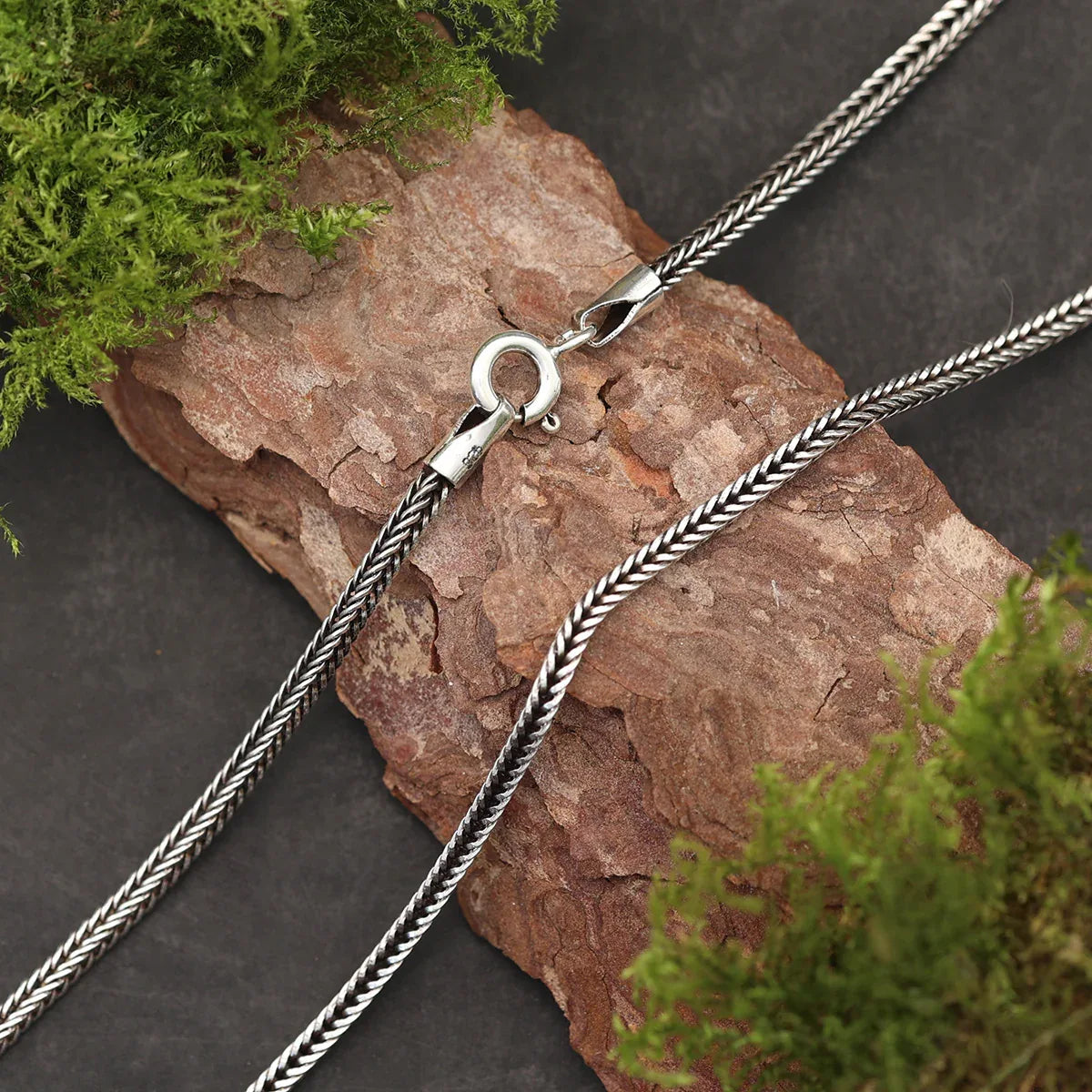 Geflochtene Silberkette Fein Halskette Silberschmuck