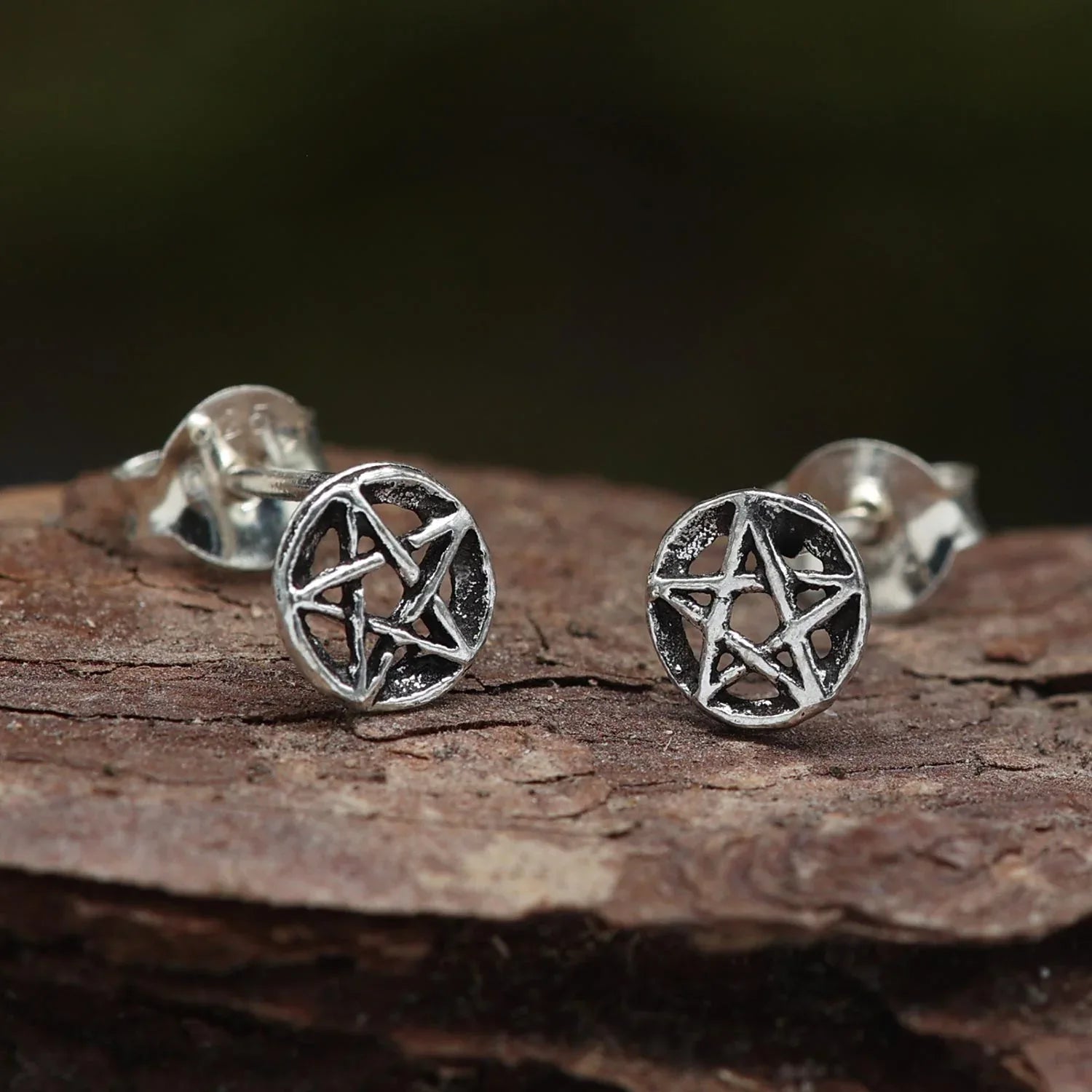 Pentagramm Ohrringe Silber Ohrschmuck  Wicca