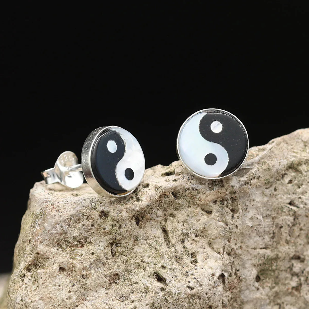 Jing Jang Ohrstecker Silber fein Ohrschmuck 925