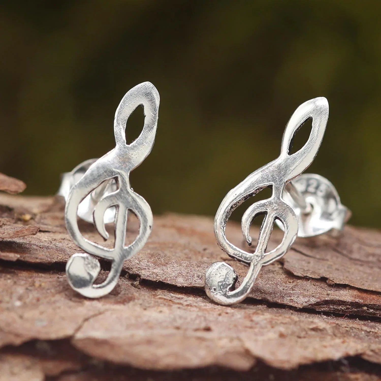 Violinschlüssel Schmuck Ohrstecker Silber Musiker