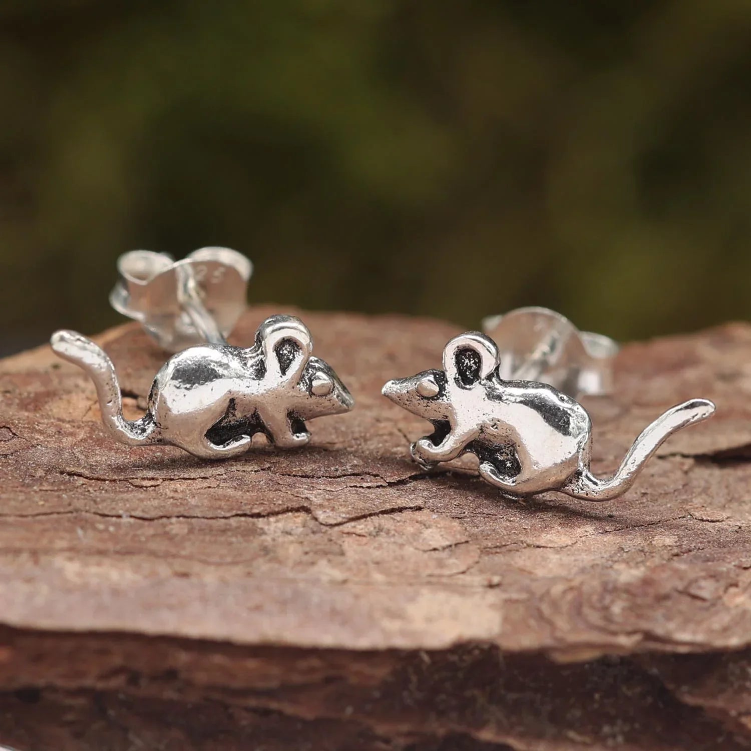 Maus Ohrring Silber Ohrstecker Tiere