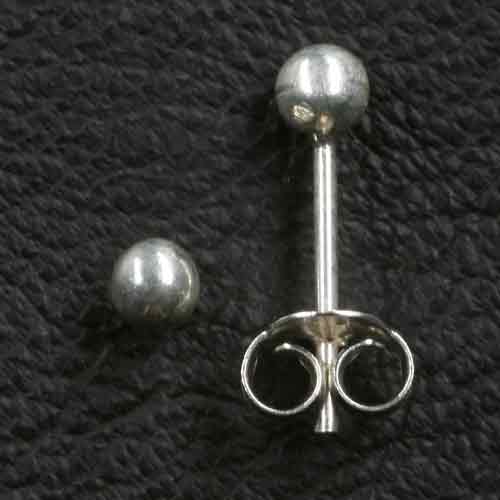 Kugel Ohrstecker 4mm Ohrring Silber