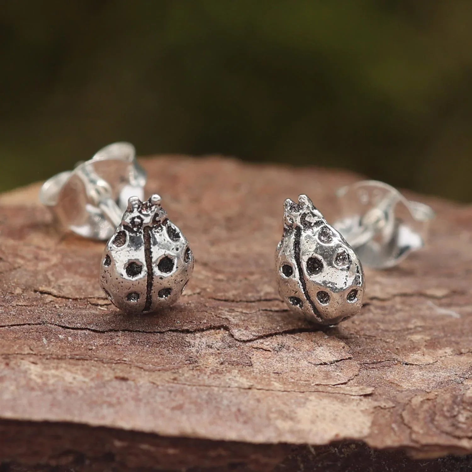 Marienkäfer Ohrstecker ausgefallener Schmuck aus Sterlingsilber Tiere