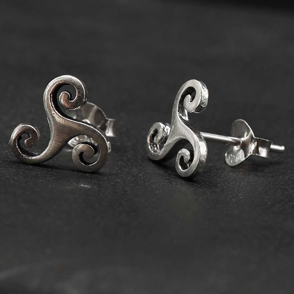 Triskel Ohrstecker 925 Silber keltischer Ohrring hochwertiger Ohrschmuck