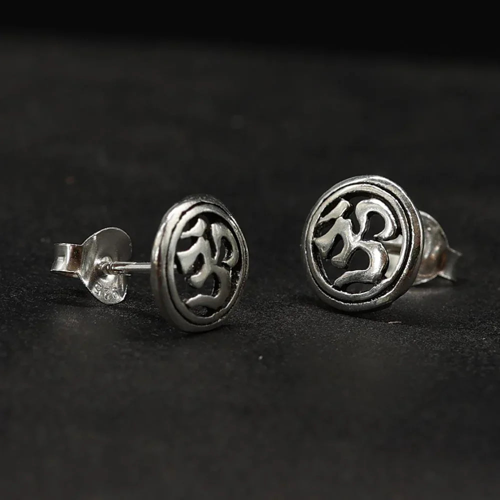 Om Ohrstecker 925 Silber Meditation Ohrring Damen