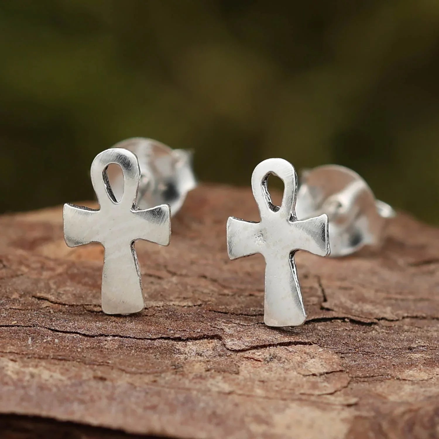Ankh Ohrringe Silber ausgefallener Ohrstecker