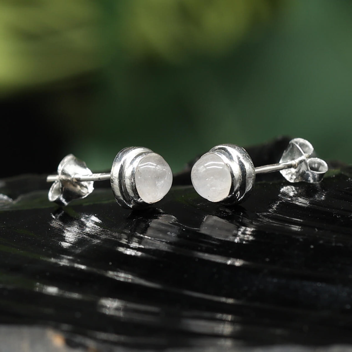 Ohrstecker Silber Mondstein Damen Ohrschmuck 