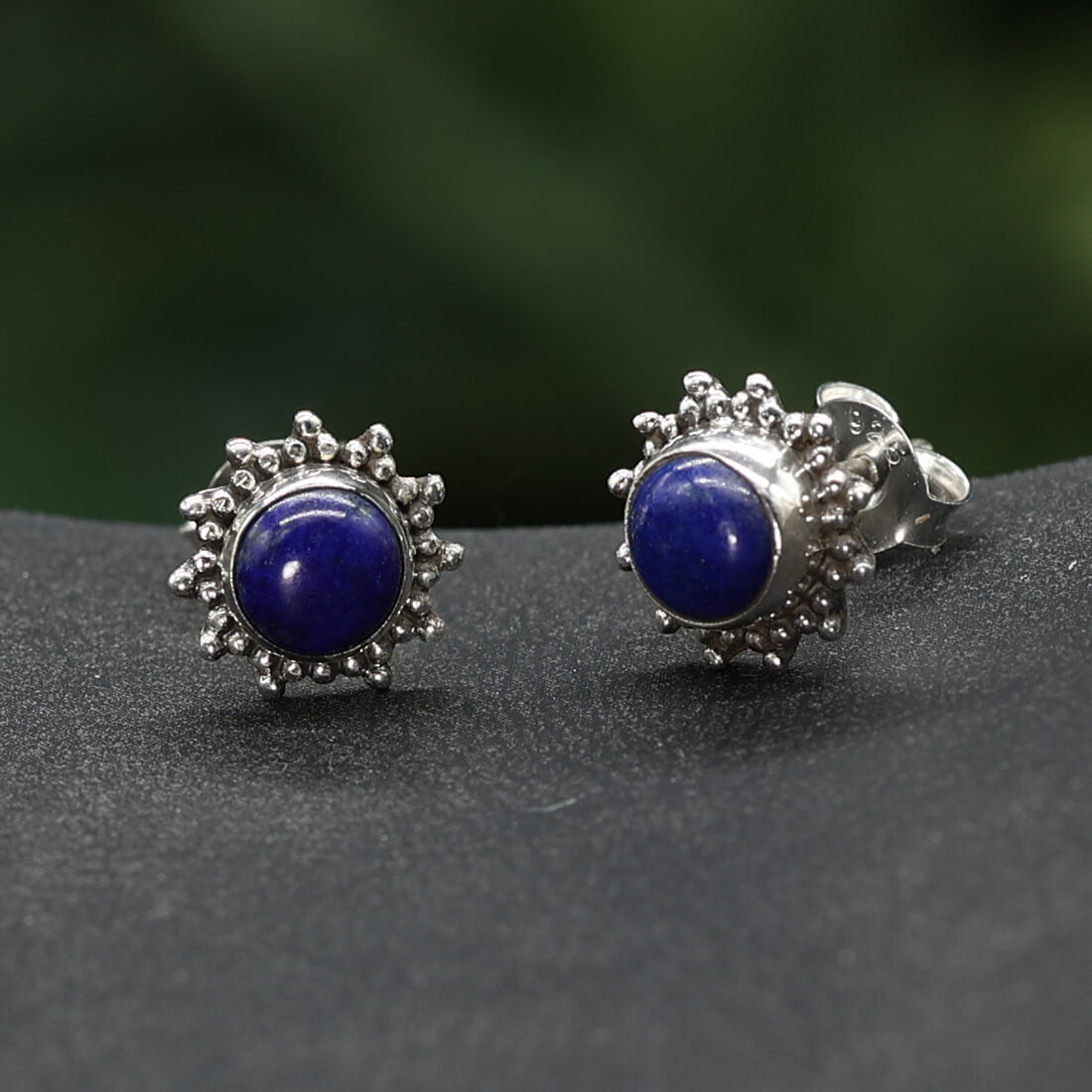 Lapislazuli Ohrstecker Silber Edelstein Ohrringe Steinschmuck 925