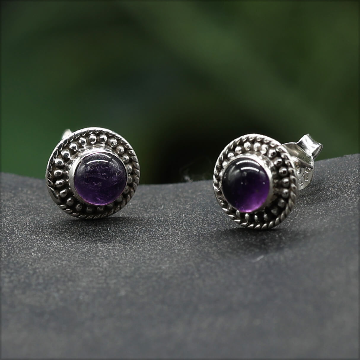 Amethyst Ohrstecker Silber Edelstein Ohrringe Steinschmuck 925