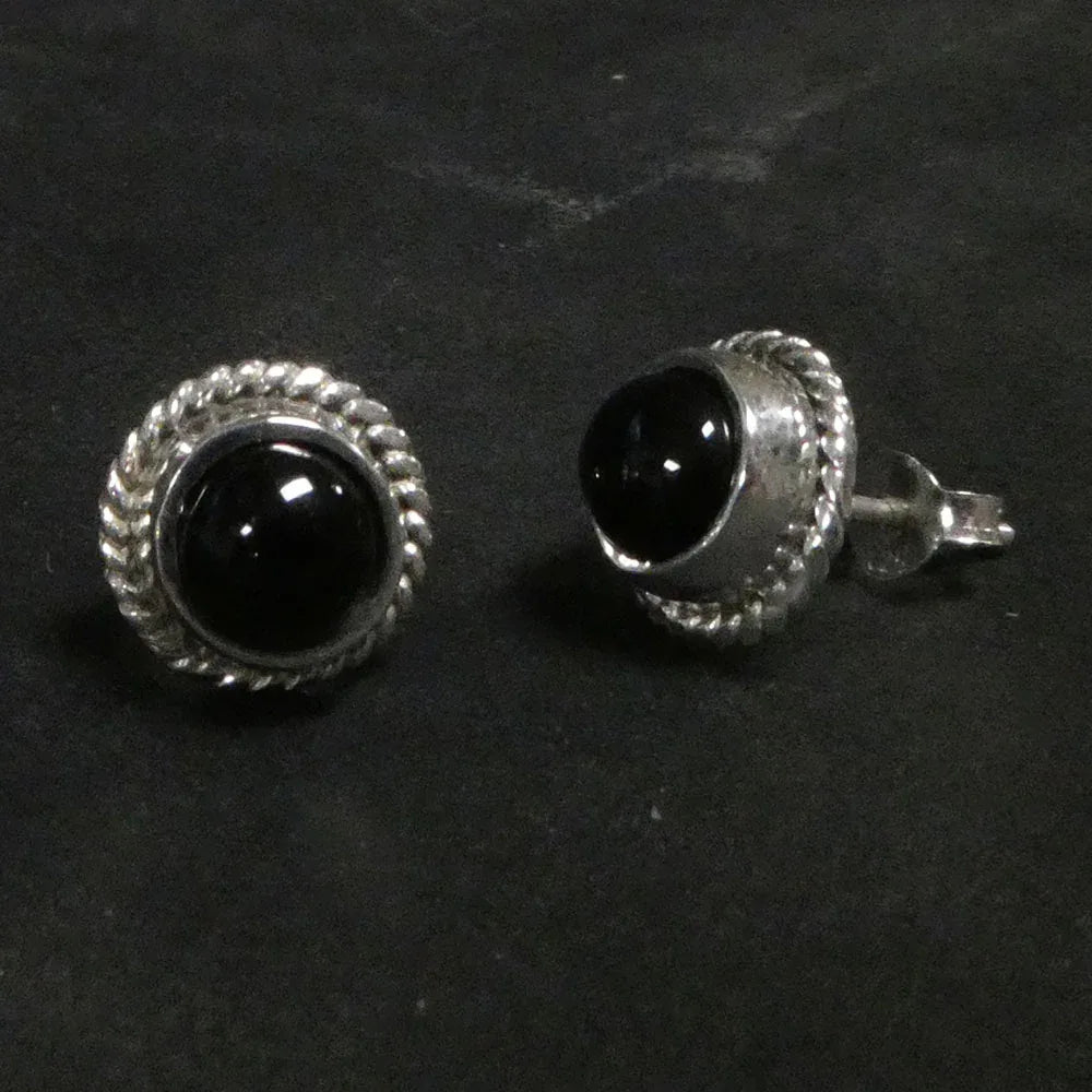 Onyx 925 Silber Edelstein Ohrstecker Damen ausgefallen günstig