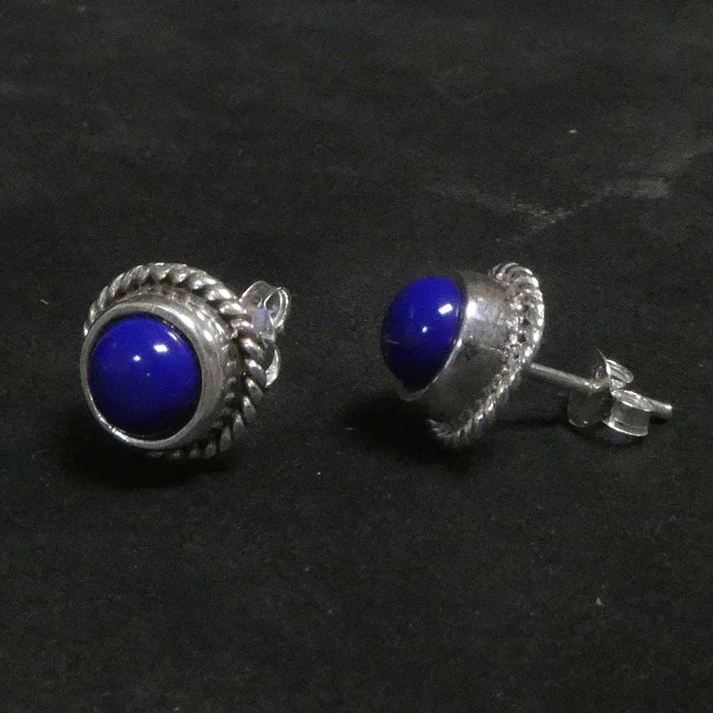 Lapislazuli 925 Silber Edelstein Ohrstecker Damen ausgefallen günstig