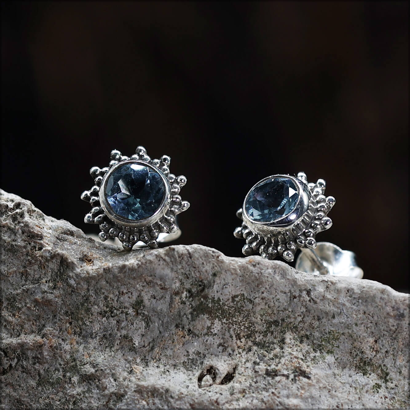 Ohrstecker Topas 925 Silber Damen Edelstein Ohrringe Steinschmuck 