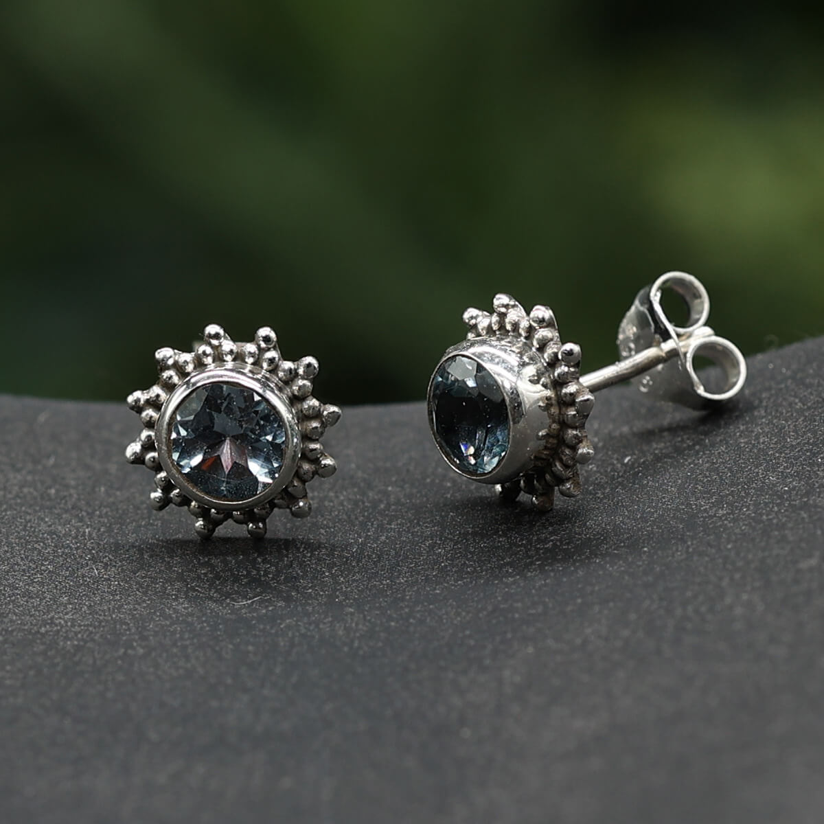 Topas Ohrstecker Silber Edelstein Ohrringe Steinschmuck 925