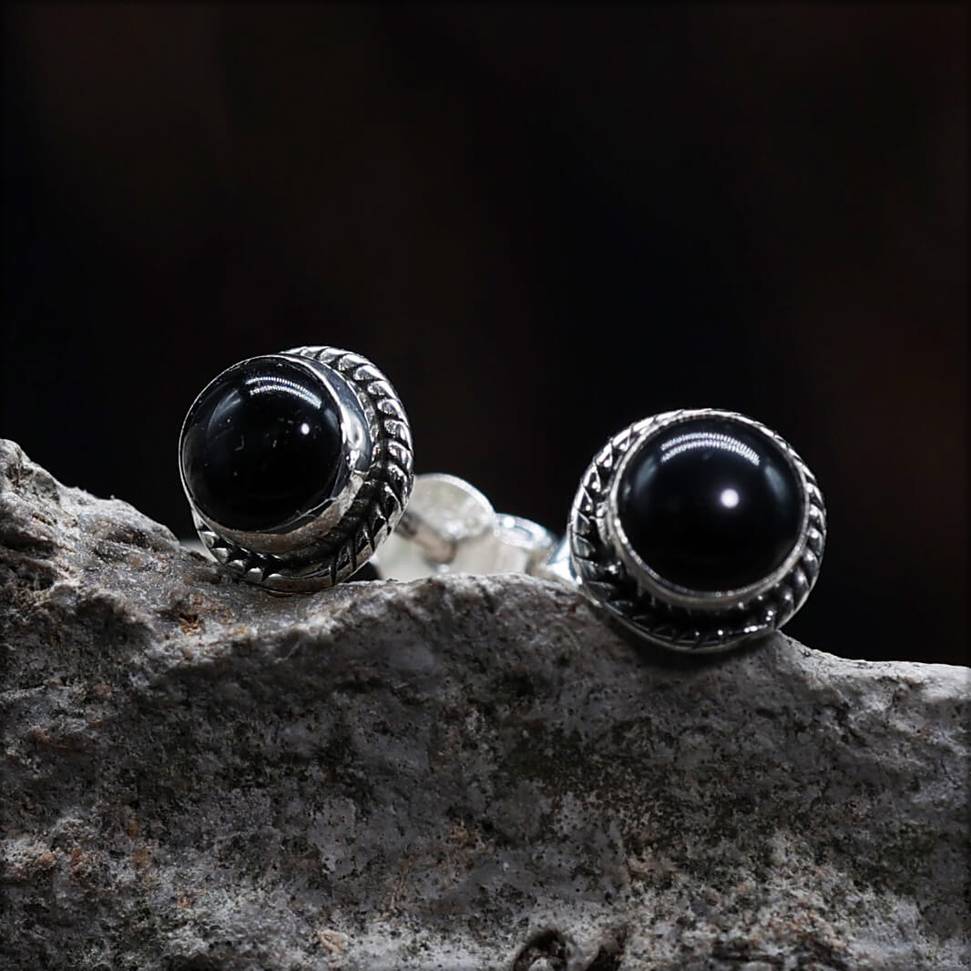 Ohrstecker Onyx 925 Silber Damen Edelstein Ohrringe Steinschmuck 