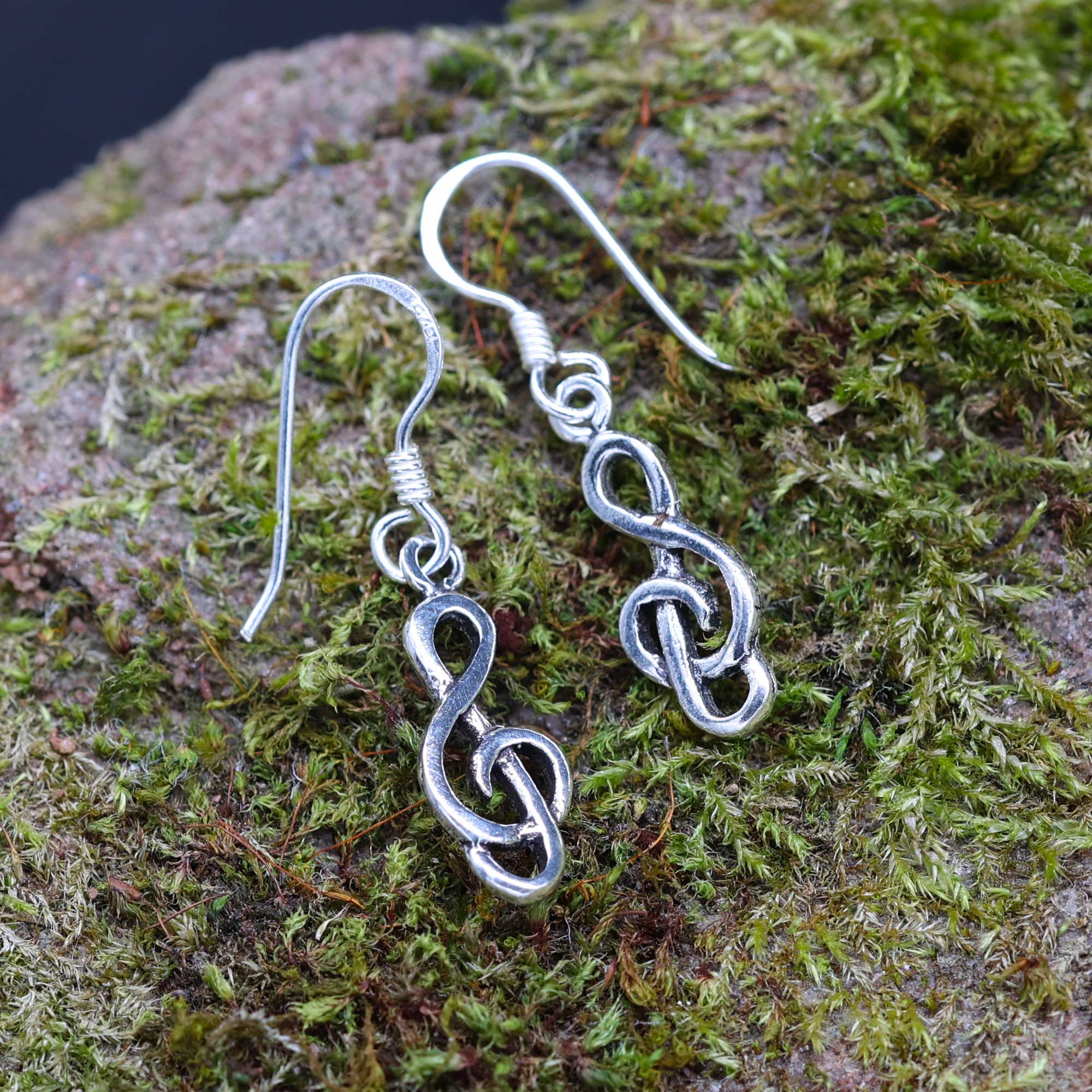 Notenschlüssel Ohrringe Silber Musiker Ohrschmuck