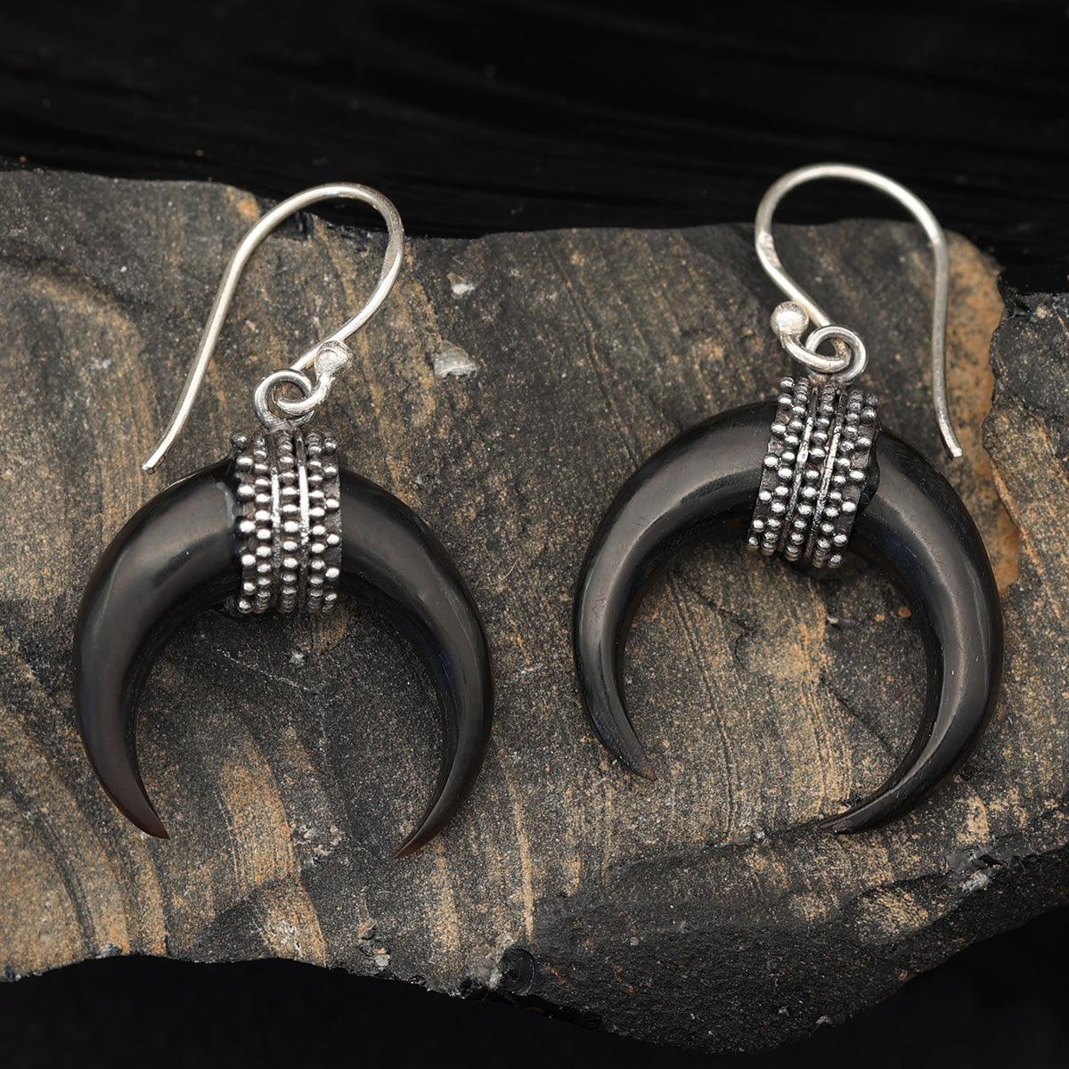 Sicheln Ohrringe Ohrschmuck 925 Silber hängend
