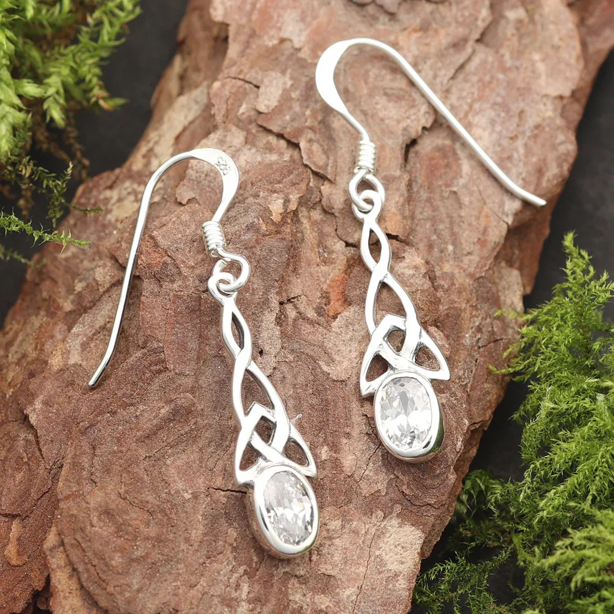 Kristall Zirkonia Ohrring Silber Ohrhänger Edelstein Schmuck