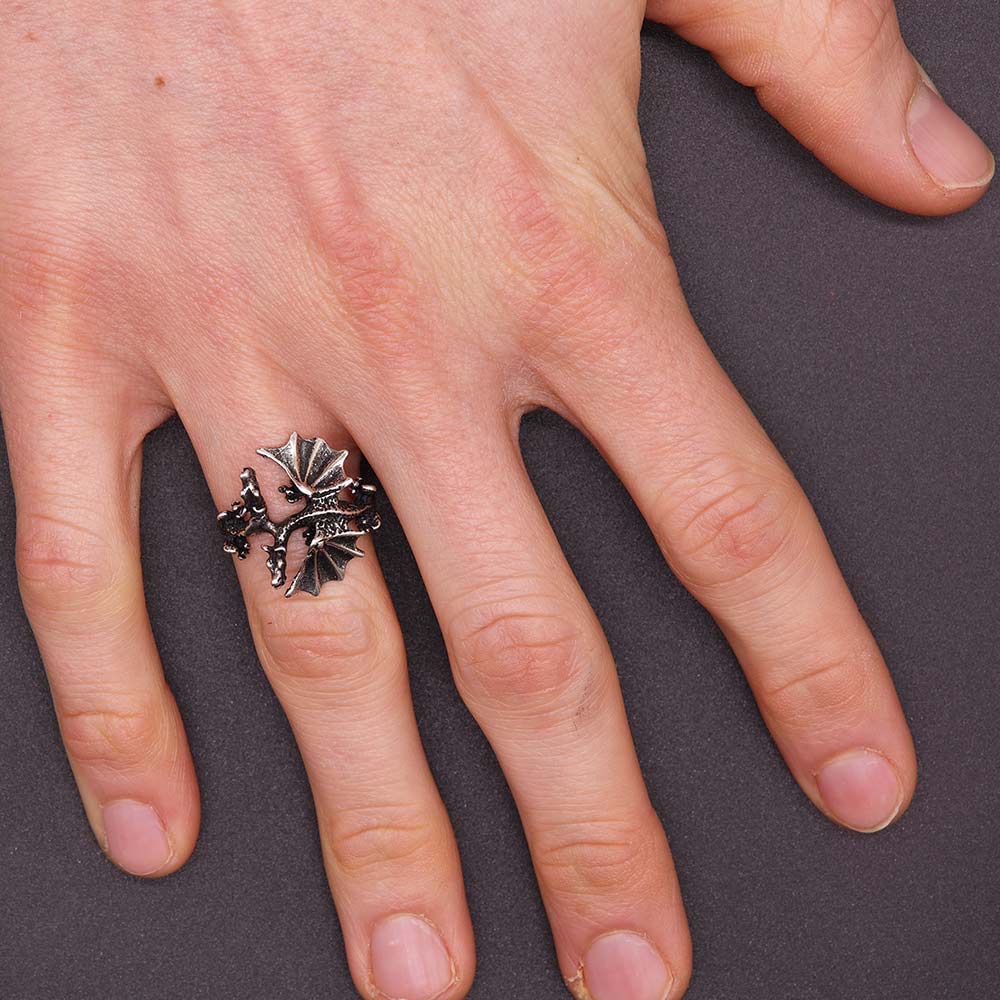 Dragon Ring Jewelry Silver Fighting Dragons 925 Silver