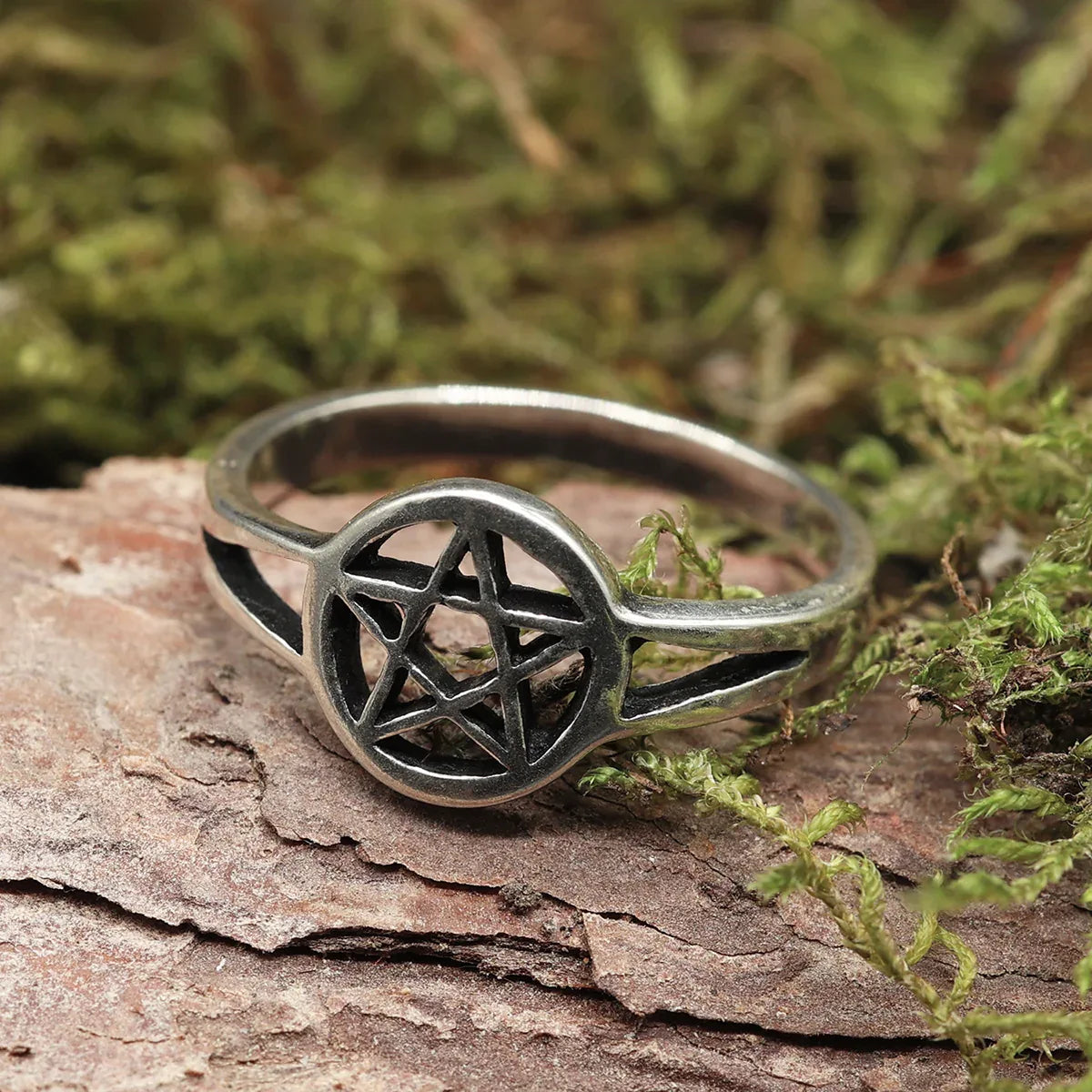 Pentagramm Ring Silber  Wicca Pagan Schutz Schmuck