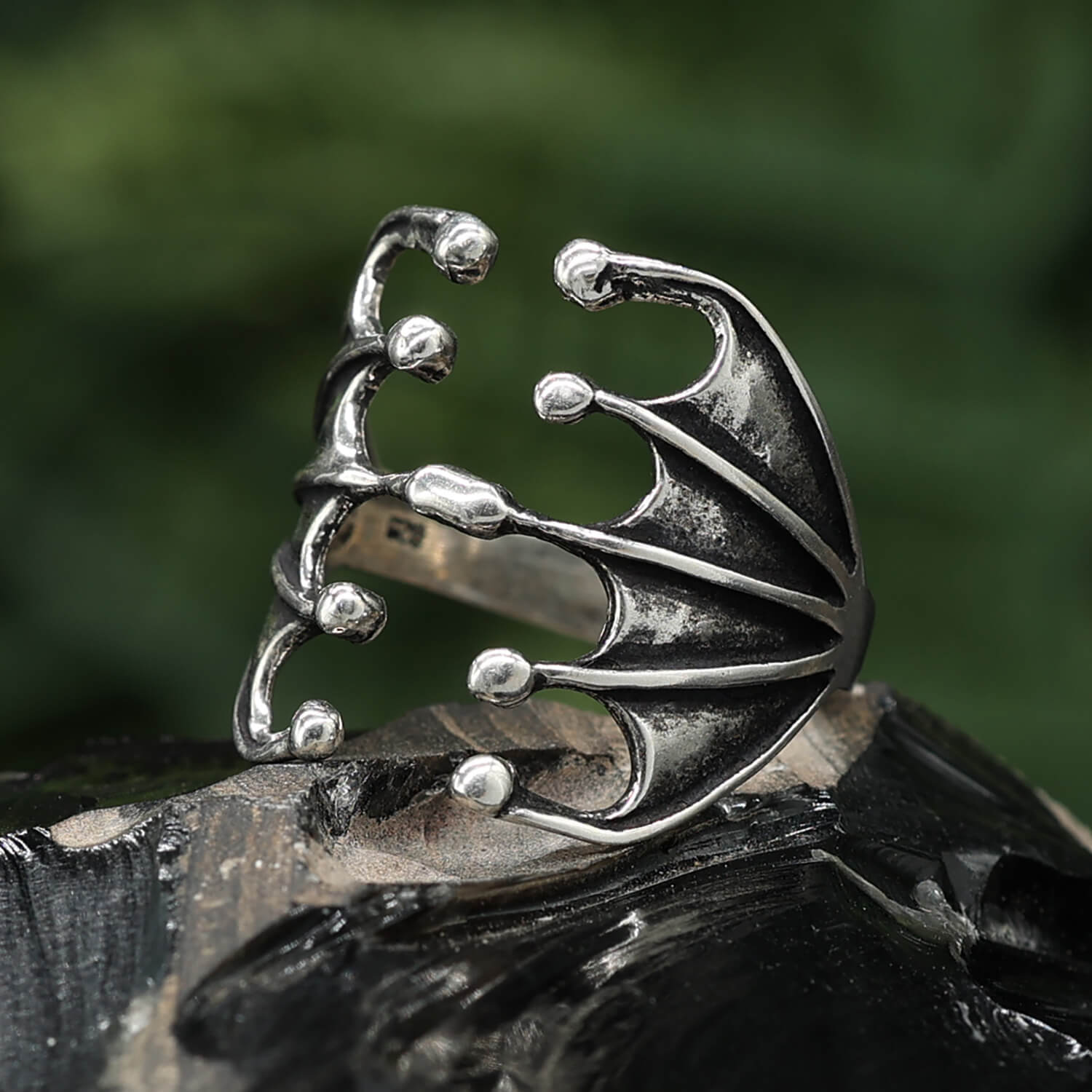 Ring Damen Fledermaus Flügel Silberring 925 Silber Gothic Schmuck