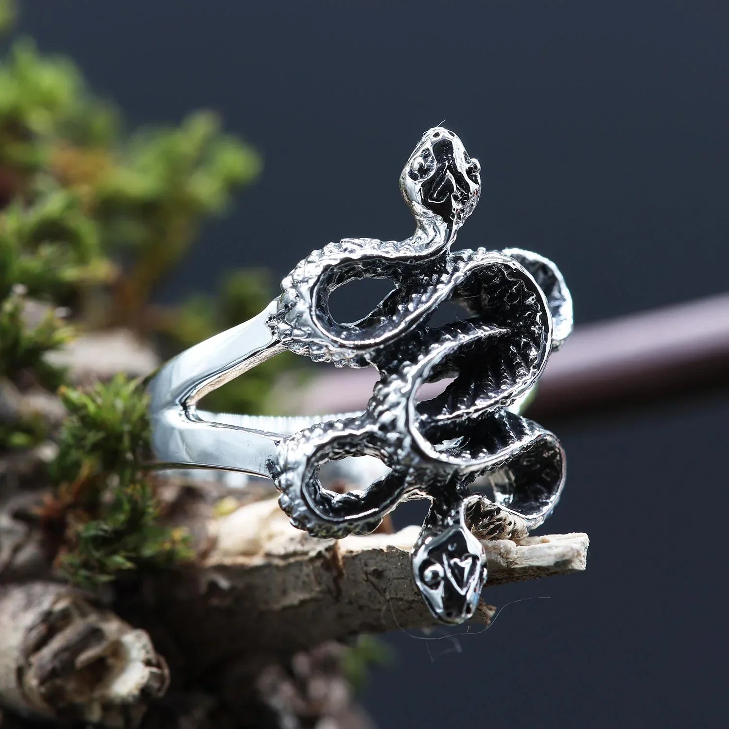 Silber Ring Schlangen auffälliger Silberring massiv