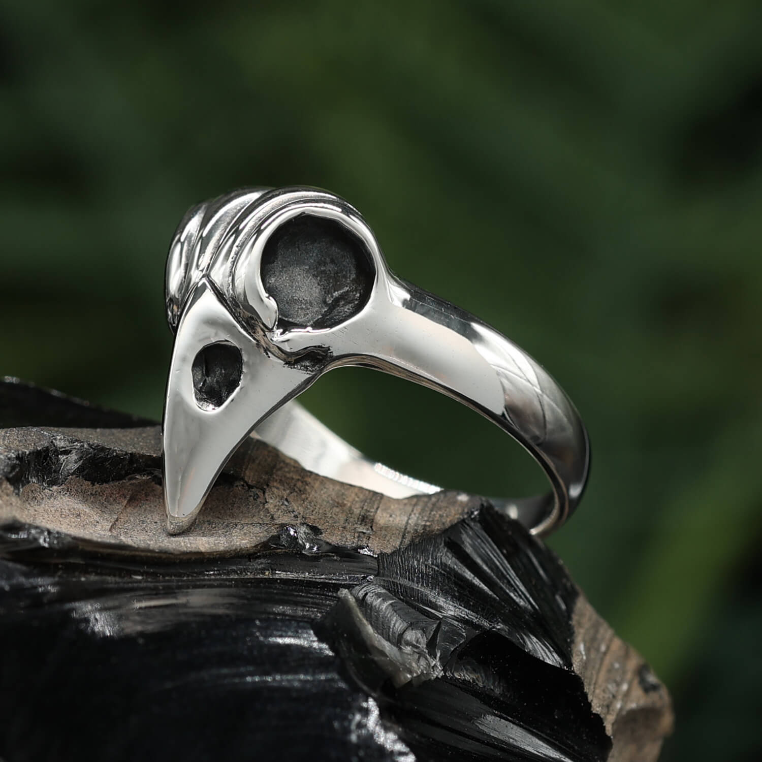 Raben Schädel Damenring Silber Schmuck Ring Herren Skull