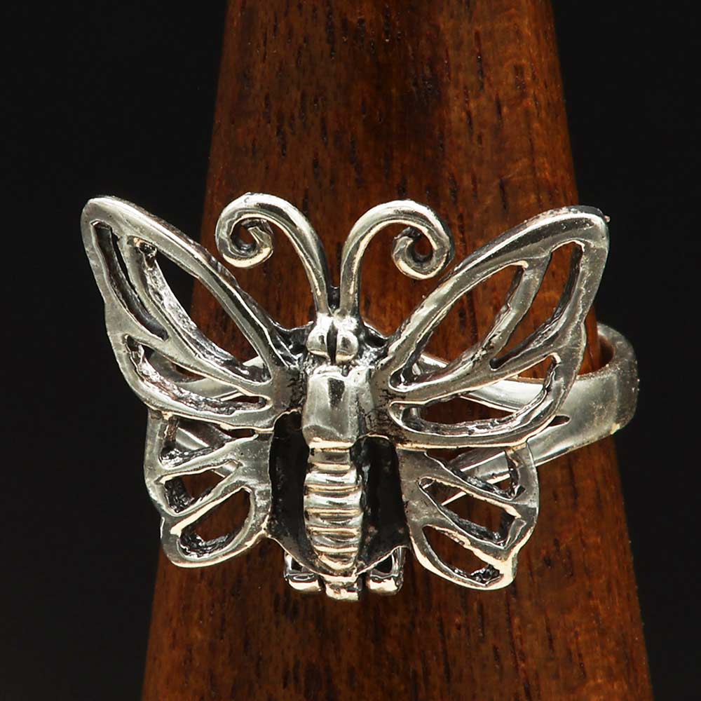 Schmetterling Silberring - Giftring mit geheimfach - Tiermotiv 