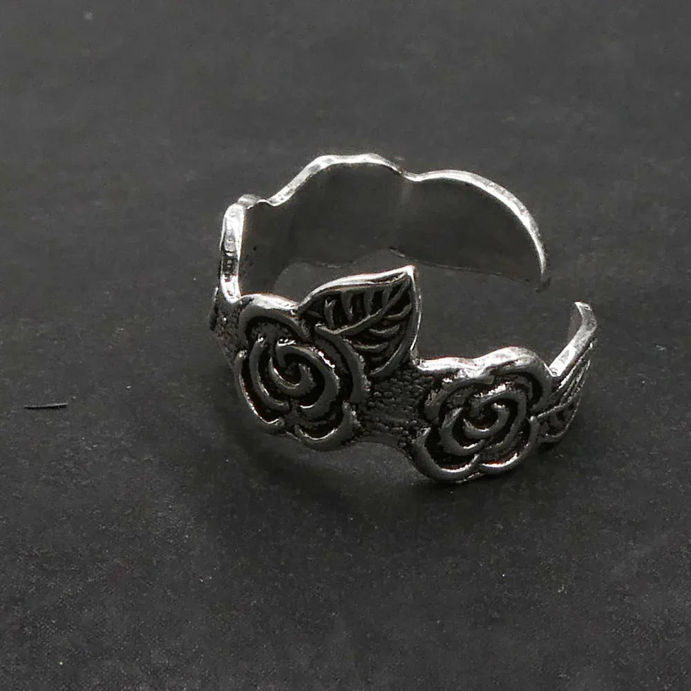 Rose Zehenring Fußschmuck Sommer 925 Silber größenverstellbar