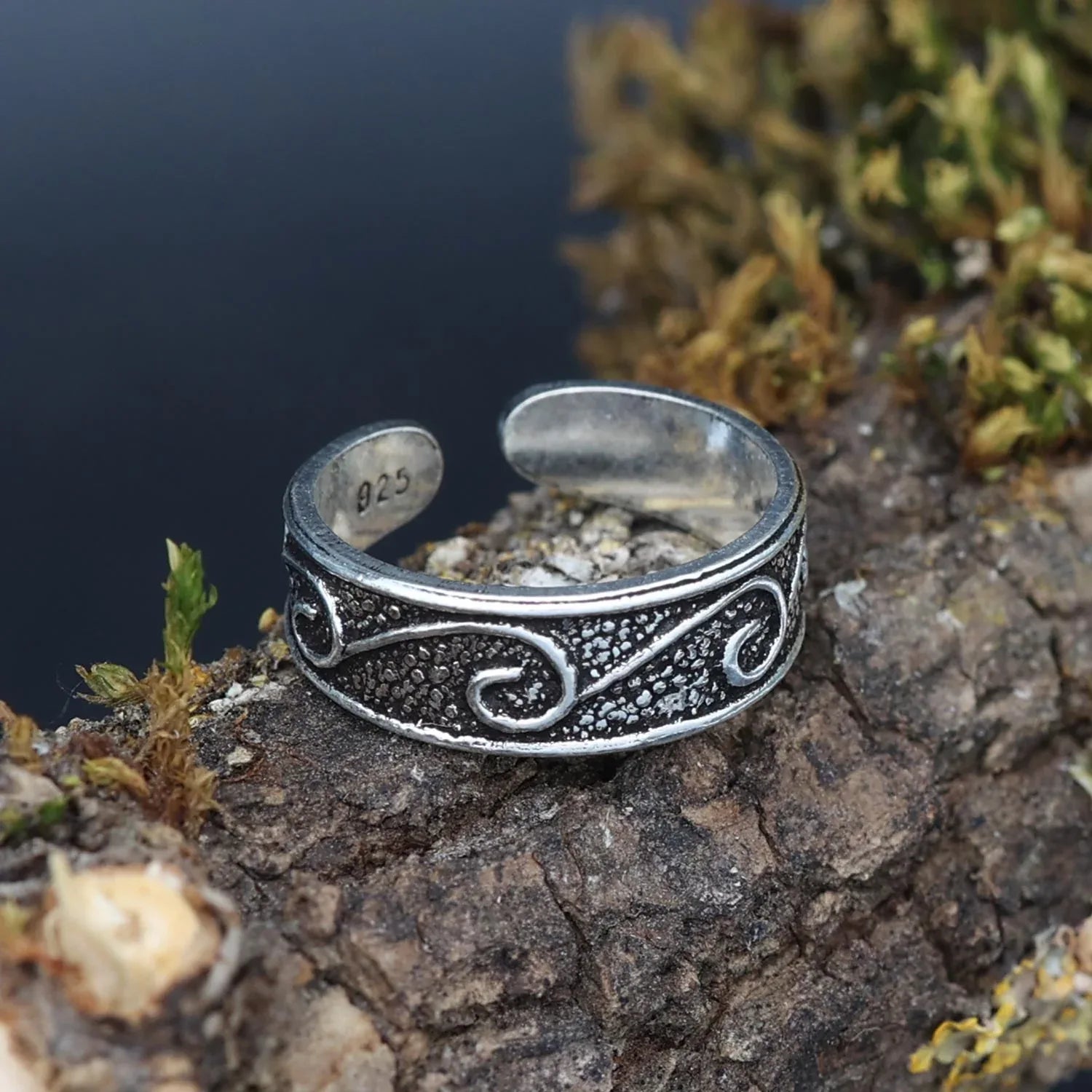 Welle Zehenring  925 Silber Schmuck