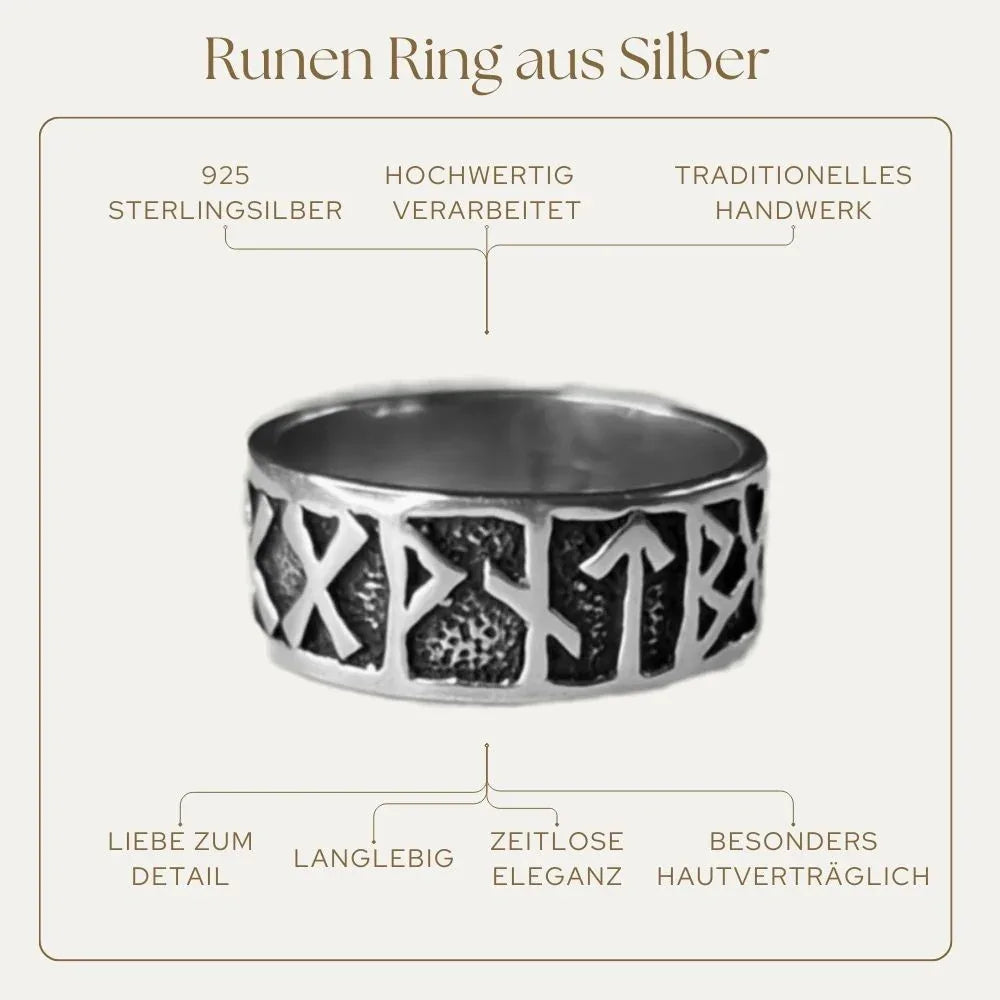 Hochwertiger 925 Runen Ring - Handgefertigt