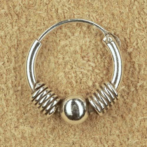 Silberschmuck Ohrring Kleine Creole 925 Silber Ohrschmuck edel mit Kugel verziert