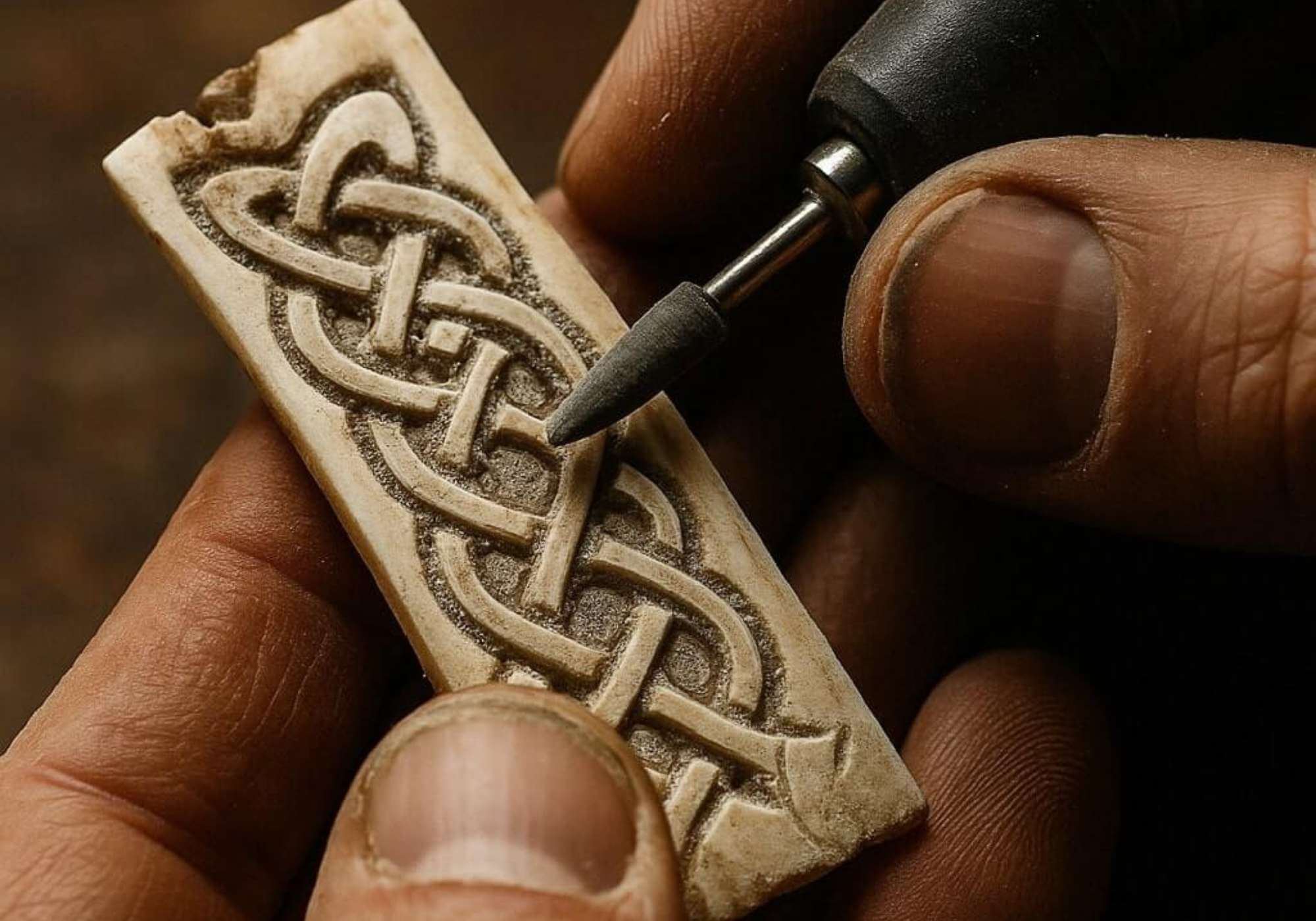 Schmuck aus Knochen in Handarbeit gefertigt Kette 