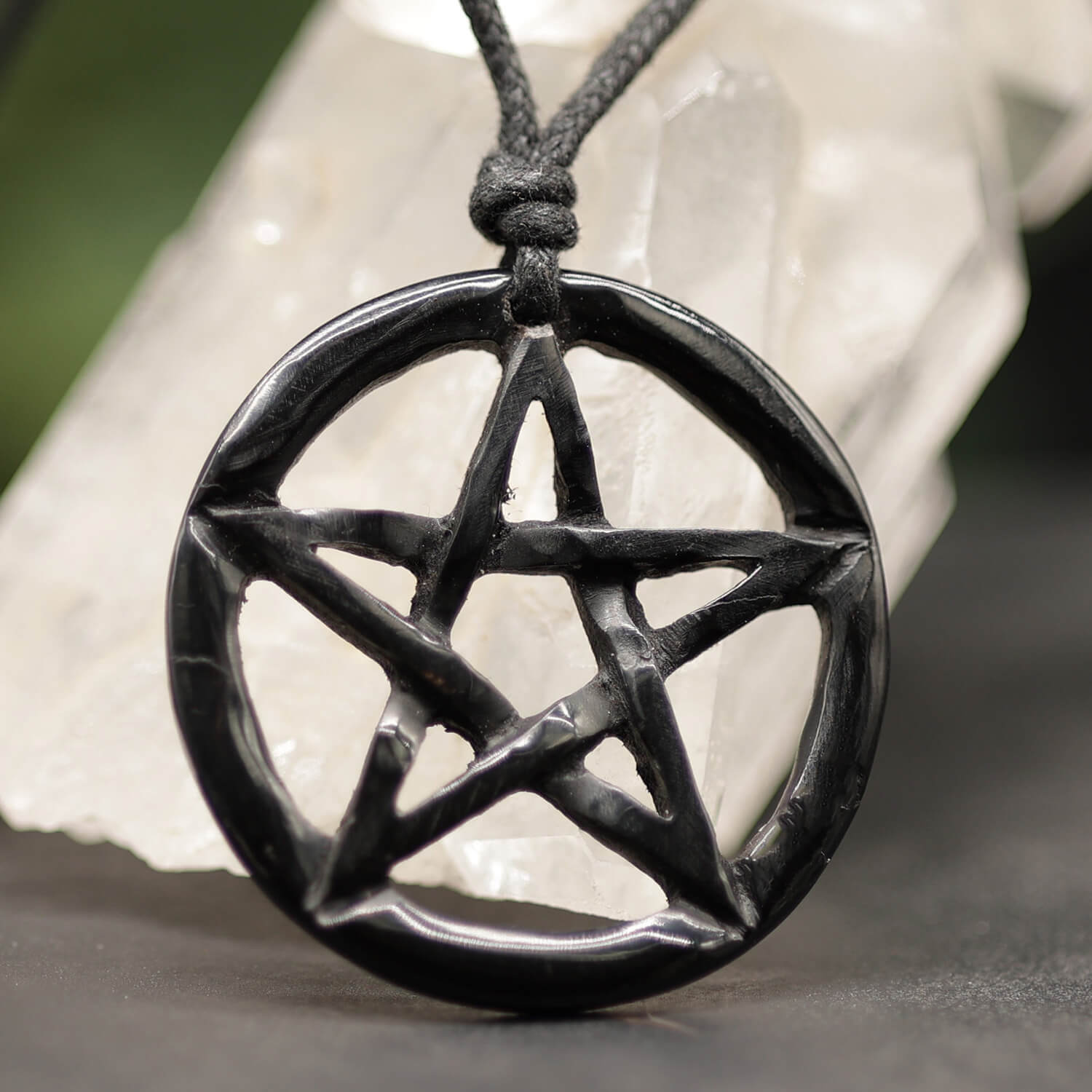 Pentagramm Hornschmuck Anhänger Kette