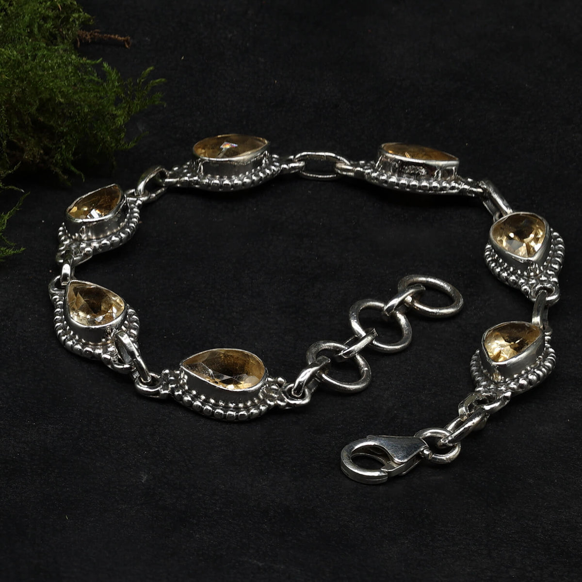  Edelstein Armband Silber Armschmuck Citrin
